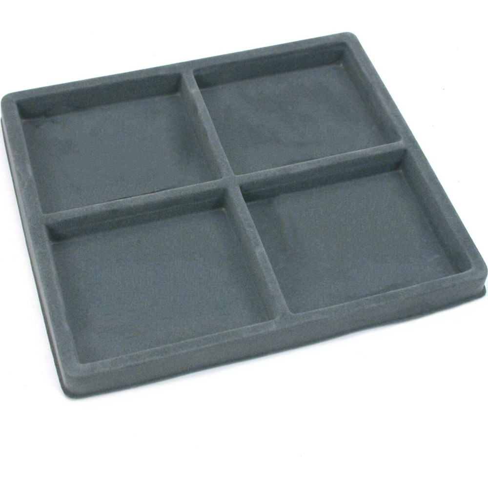 Black Open Square Stackable Jewelry Display Tray w/ Gray 4-slot Plastic Tray