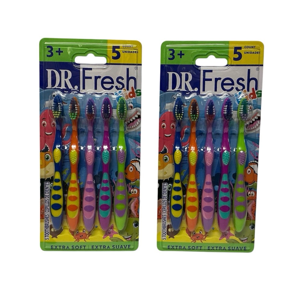 Dr. Fresh Kids Toothbrushes 5-Count  with Extra Soft Bristles (2-Pack)