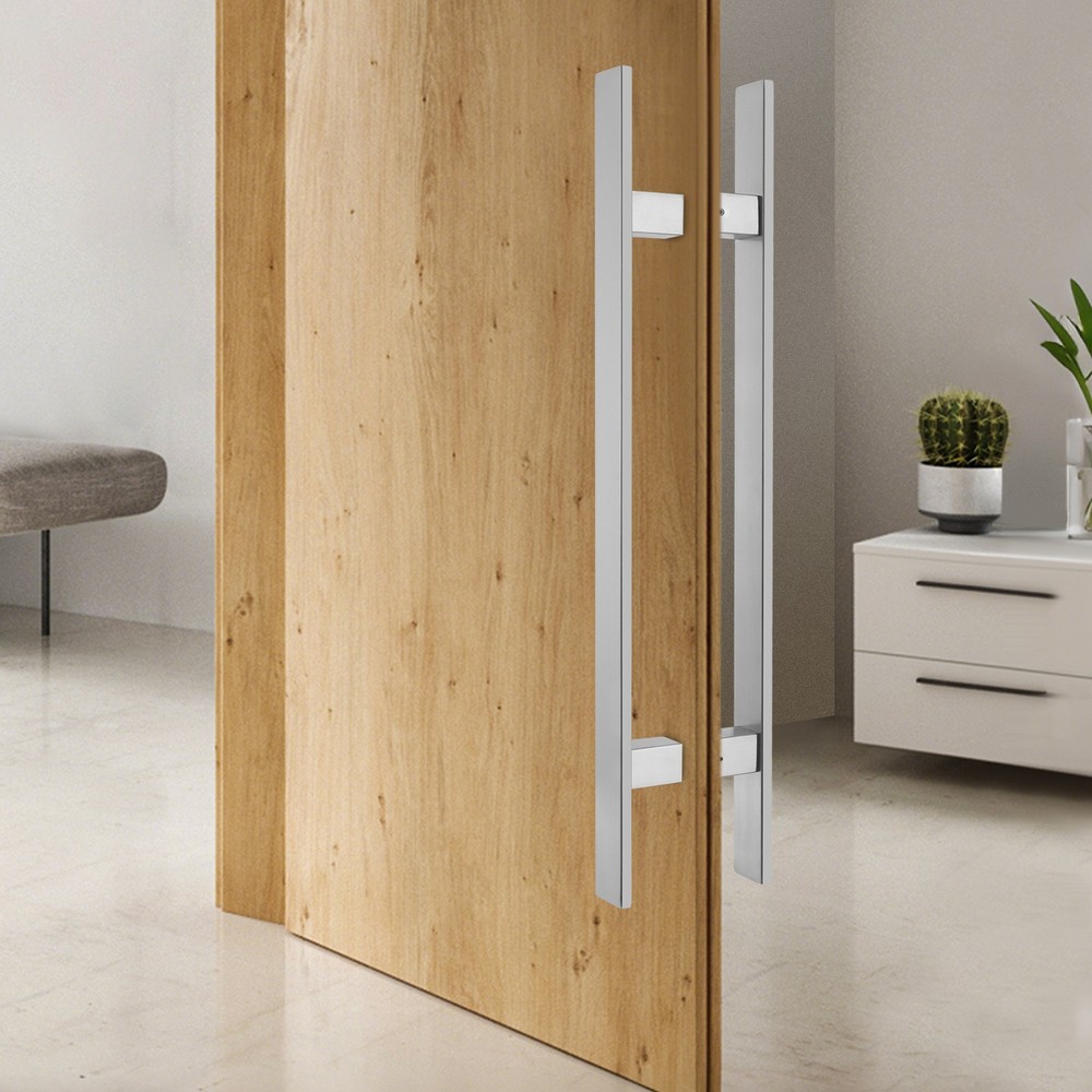 Stainless Steel Double Sided Push Pull Door Handle, H-shaped Door Pull Handle