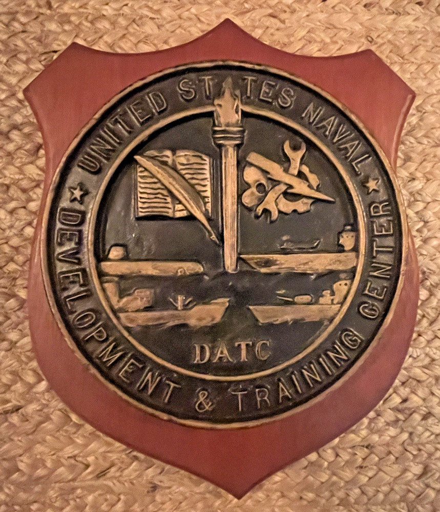 RARE & Historical Naval Plaque US Navy DATC Command Plaque - Solid Brass Shield