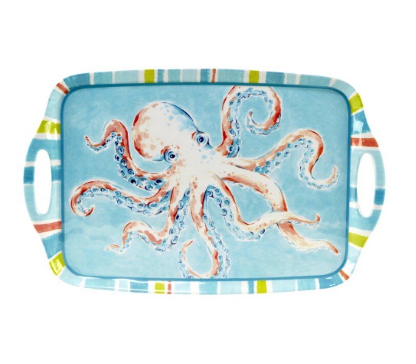 Octopus 32793 Rectangular Serving Tray w/ Handles Deep Sea Heavy Weight Melamine