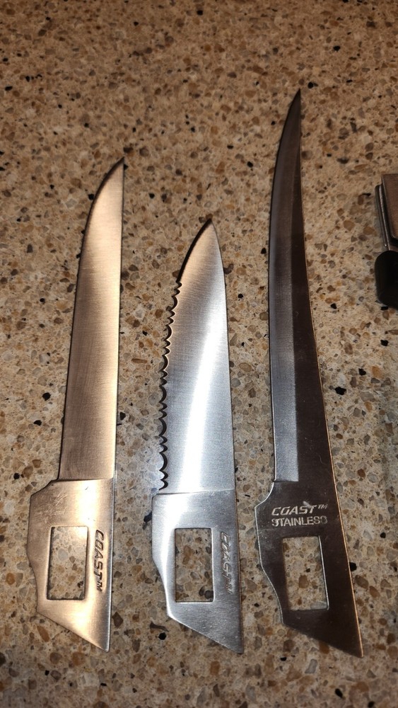 Coast 3 Interchangeable Blade Trader Knife & With Belt Sheath