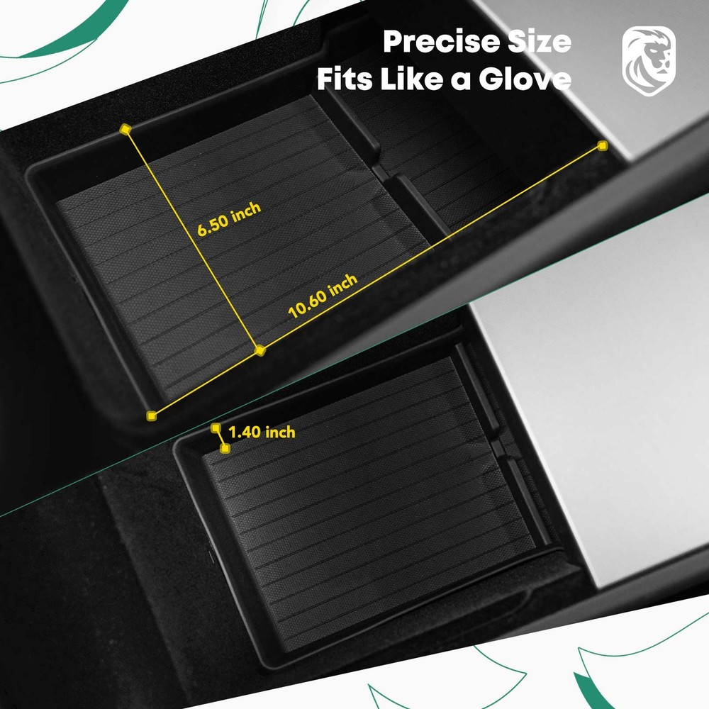 Black Storage Compartment Box for Tesla Model 3 2024 Center Armrest Lower Bottom