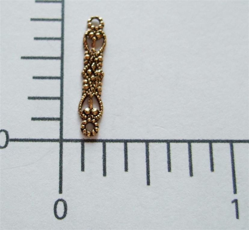 28603          6 Pc. Brass Oxidized Two Ring Connector Finding Jewelry