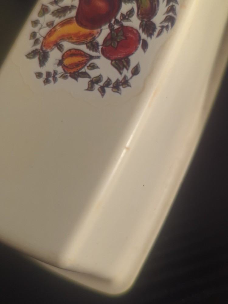 Vintage Plastic Butter Dish With Fruit Dirty