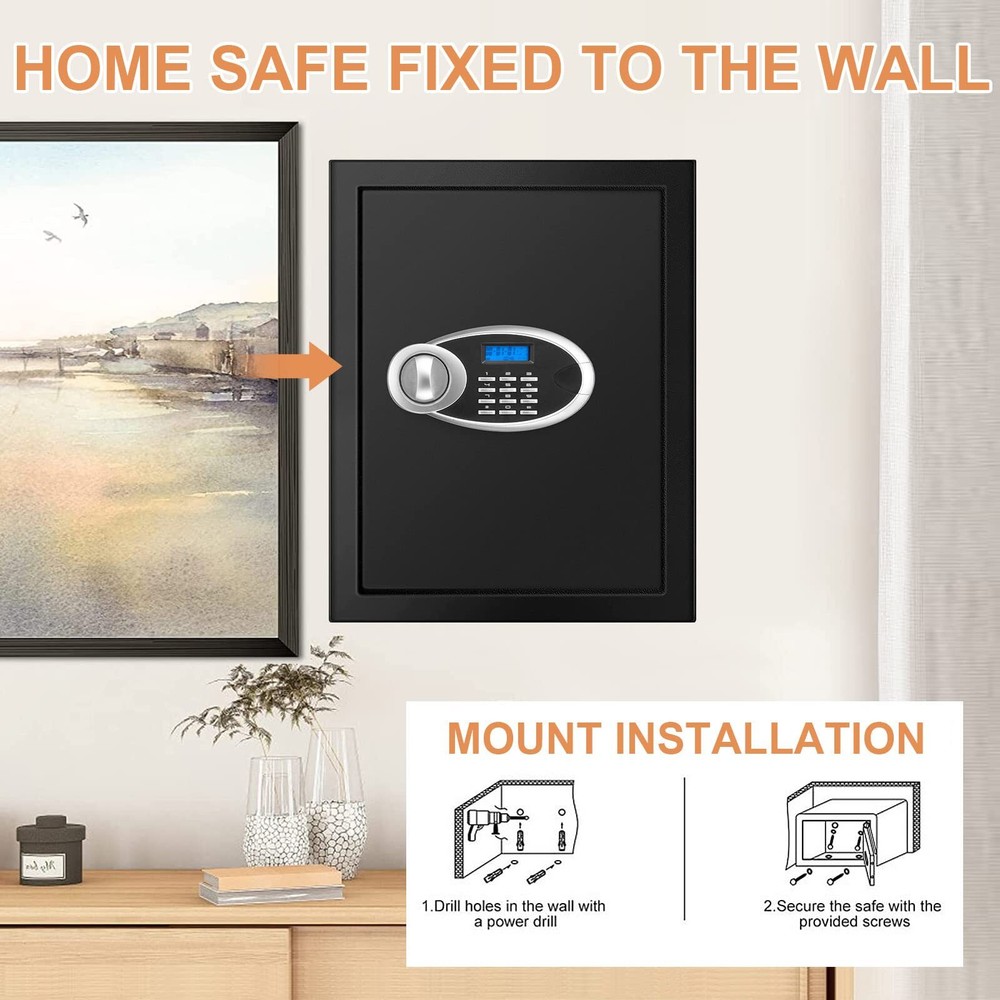 3.0 Cuft Fireproof Safe Box for Home Security with Keypad and Keys