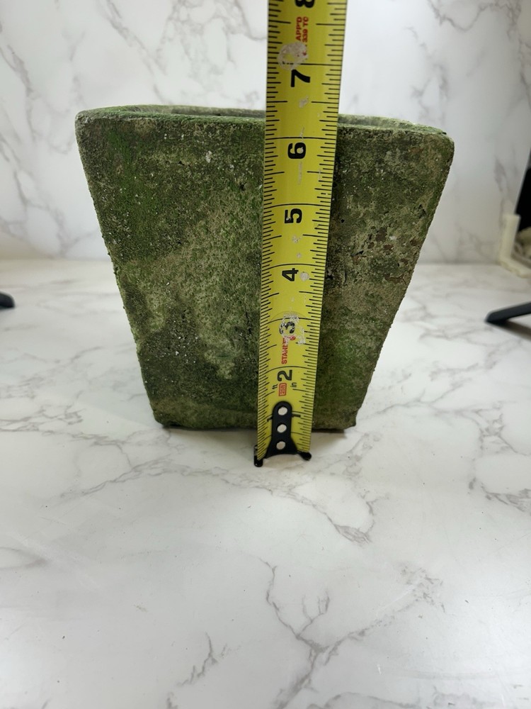 Square Mossed Stoneware Pottery Planter Flower Pot