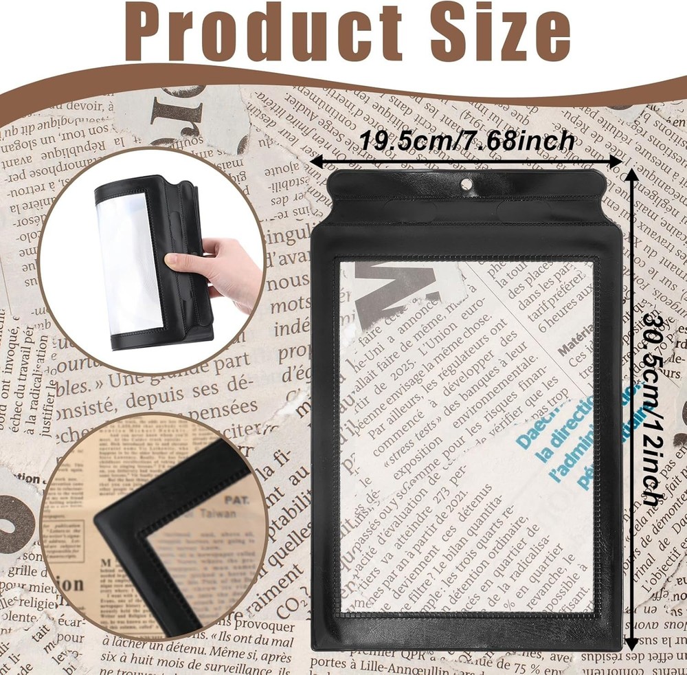 5X Full Page Magnifier - Ergonomic Lightweight Design for Easy Reading