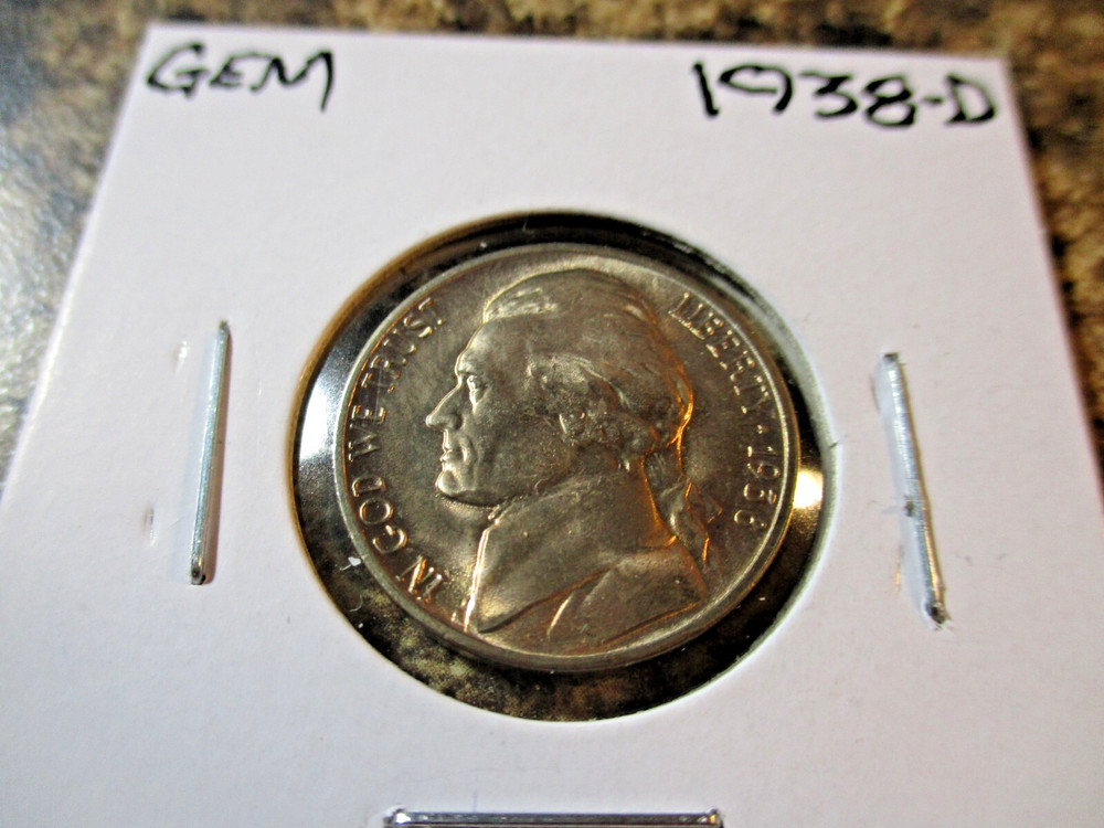 1938-D JEFFERSON NICKEL GEM   BB