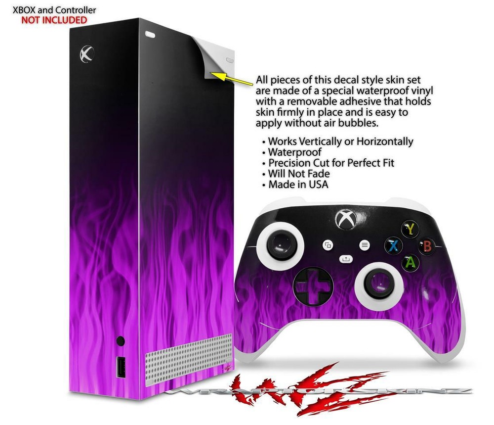 Skins XBOX Series S Console Controller Fire Purple