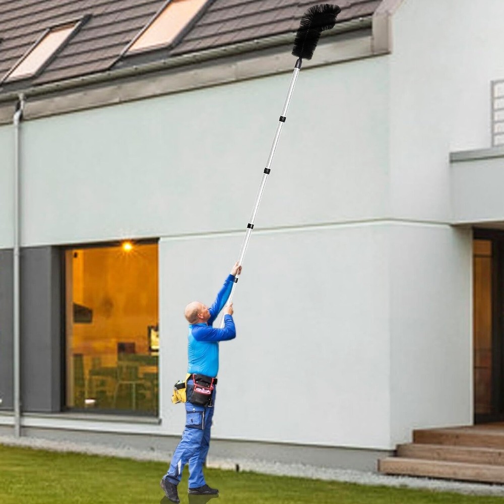 11.5FT Telescoping Gutter Cleaning Brush Tools Extendable Rain Gutter Cleaner
