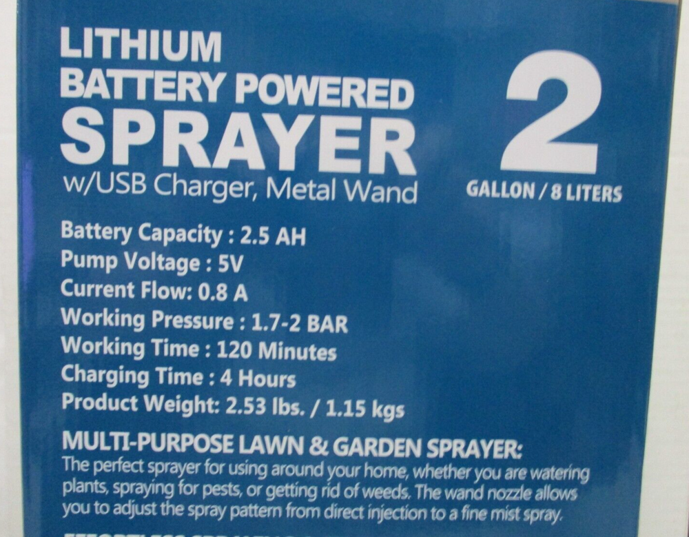 Agway 2 Gallon Lithium Battery Powered Sprayer
