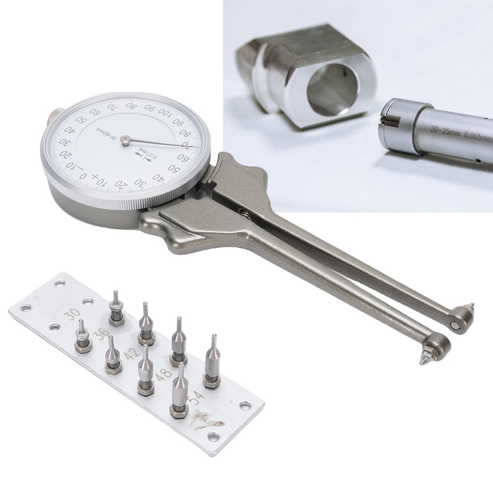 Internal Dial Caliper 30 62mm Replaceable Inside Gage Set With 8 Replacement