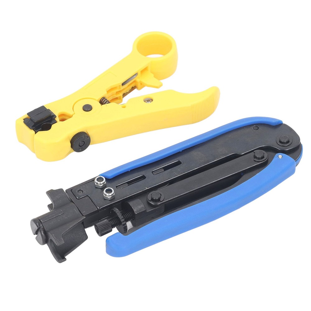 Coaxial Cable Crimping Pliers Combination Tool Adjustable Coax Stripper New