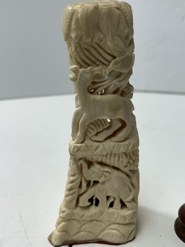 Stunning 3 Bone Hand Carved Decor