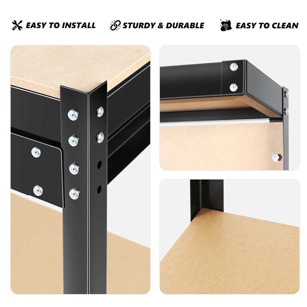63" Workshop Table Workbench Steel Garage Tool Storage Drawer Shelves Pegboard