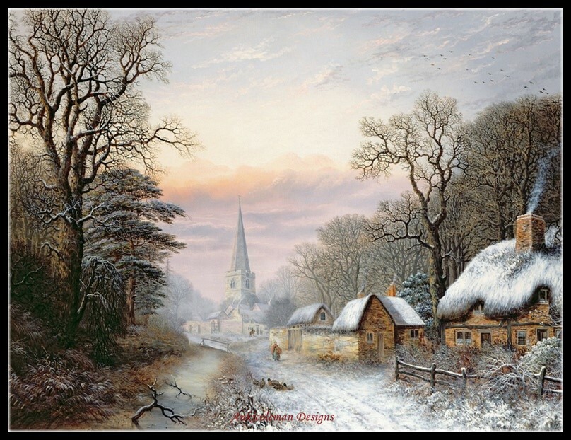 Winter Landscape - DIY Chart Counted Cross Stitch Patterns Needlework DMC