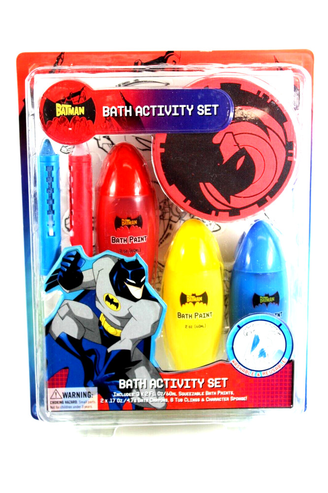 BATMAN DC Comics BATH ACTIVITY SET - Washable & Reusable - FACTORY SEALED PKG.