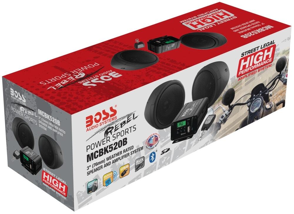 Boss Audio Systems Bluetooth Max Power 3" Speakers 600w Amplifier Remote MCBK...
