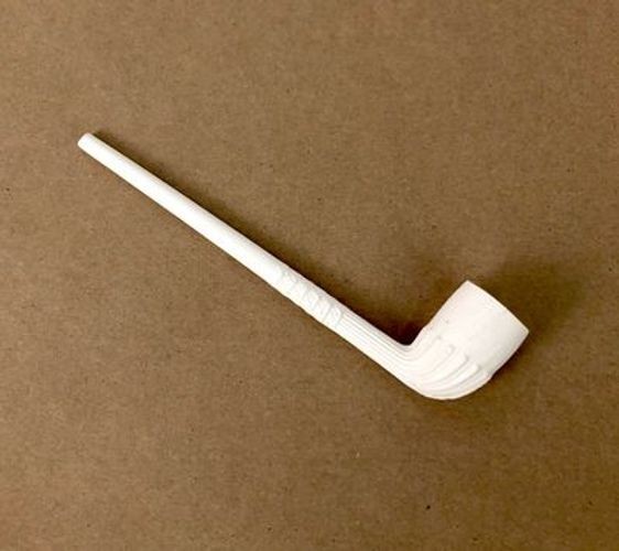 Historical Clay Pipe with Fluted Pattern