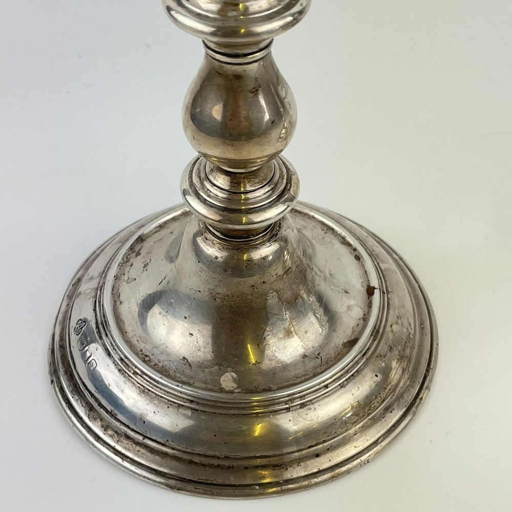 Vintage Solid Silver Asprey & Co Baluster Knopped Stems Candlesticks 16cm