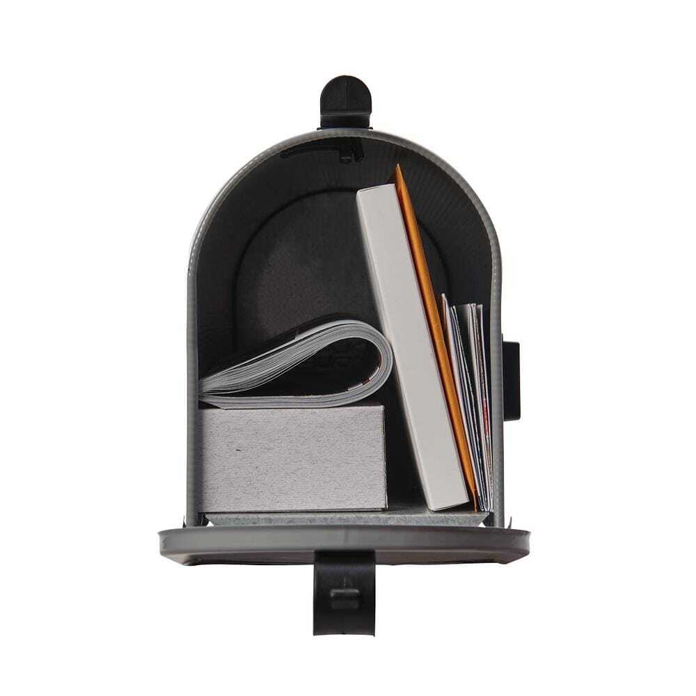 Grayson Gray, Medium, Steel, Post Mount Mailbox