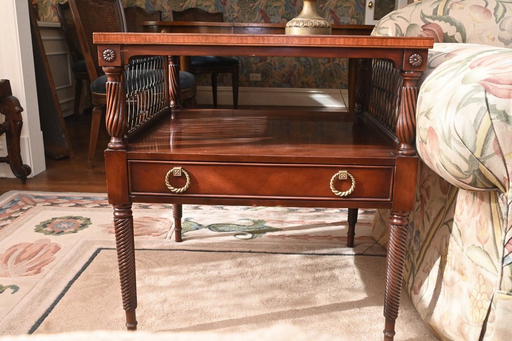 Irwin Mahogany Two-Tier Side Tables