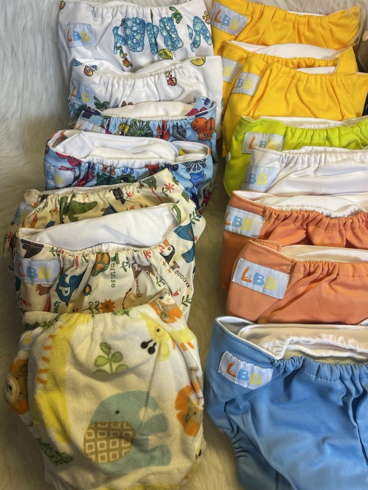 Cloth Diaper Wrap Bundle - 22 Covers - 34 Inserts - LBB Brand - New