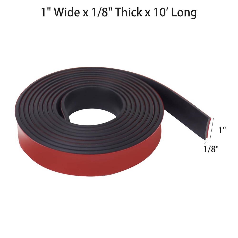Neoprene Rubber Strips Self Adhesive Solid Rubber Sheets 1" W x 1/8" T x 10' ...