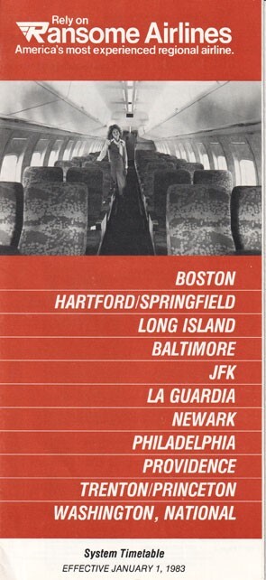 Ransome Airlines timetable 1983/01/01