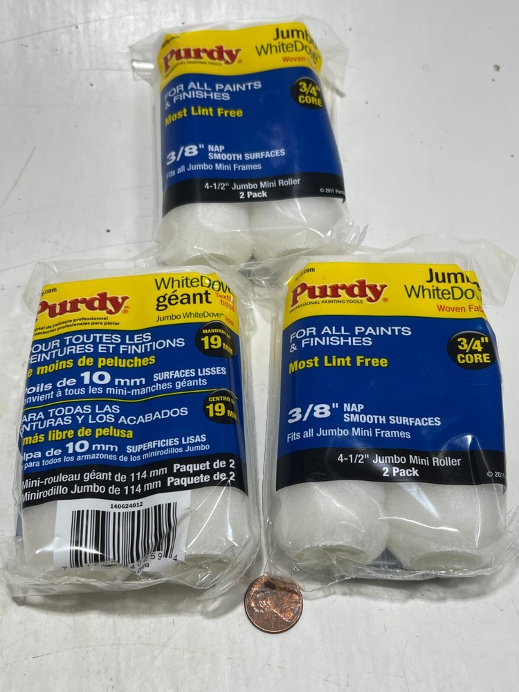 6 Roll Covers Purdy WHITE DOVE For All Paints