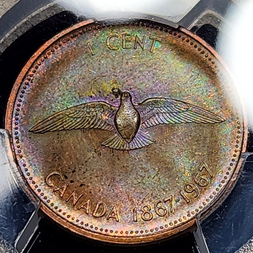 Toned 1967 Canada Cent | PCGS MS64BN