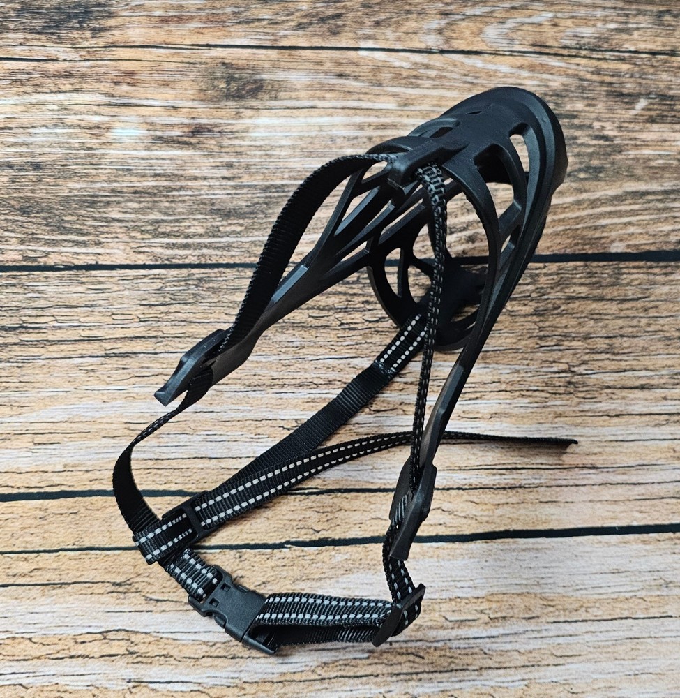 Dog Rubber Muzzle Soft Basket Black Size XL Adjustable Nylon Strap EUC