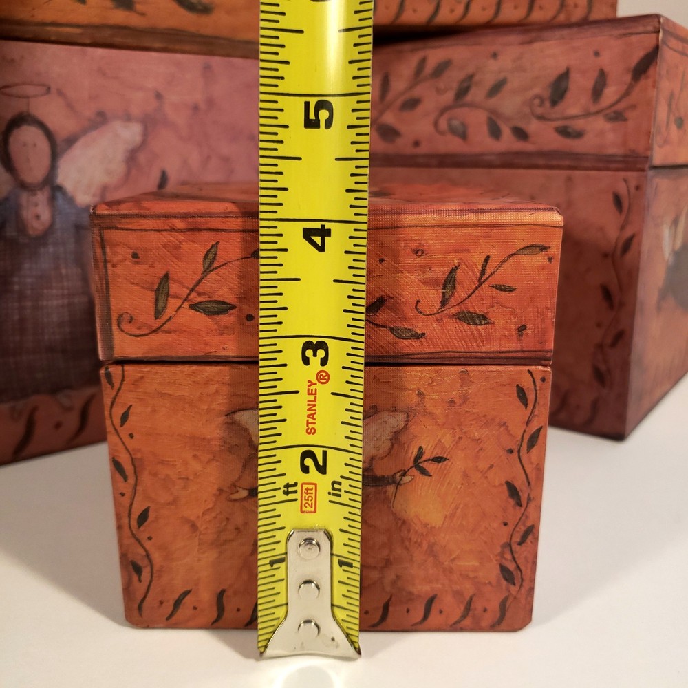 Bob’s Boxes Primitive Folk Angels by R A Lang Nesting Stackable Decor Storage