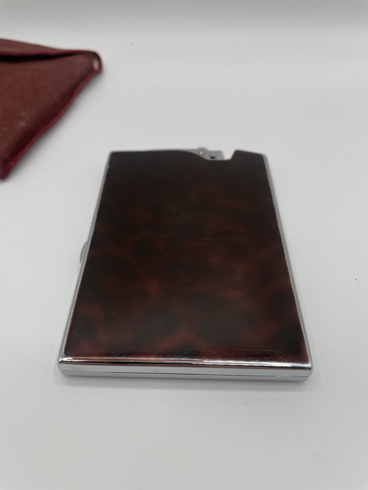 Vintage RONSON Art Deco Lighter / Large Cigarette Case Holder With Felt Case