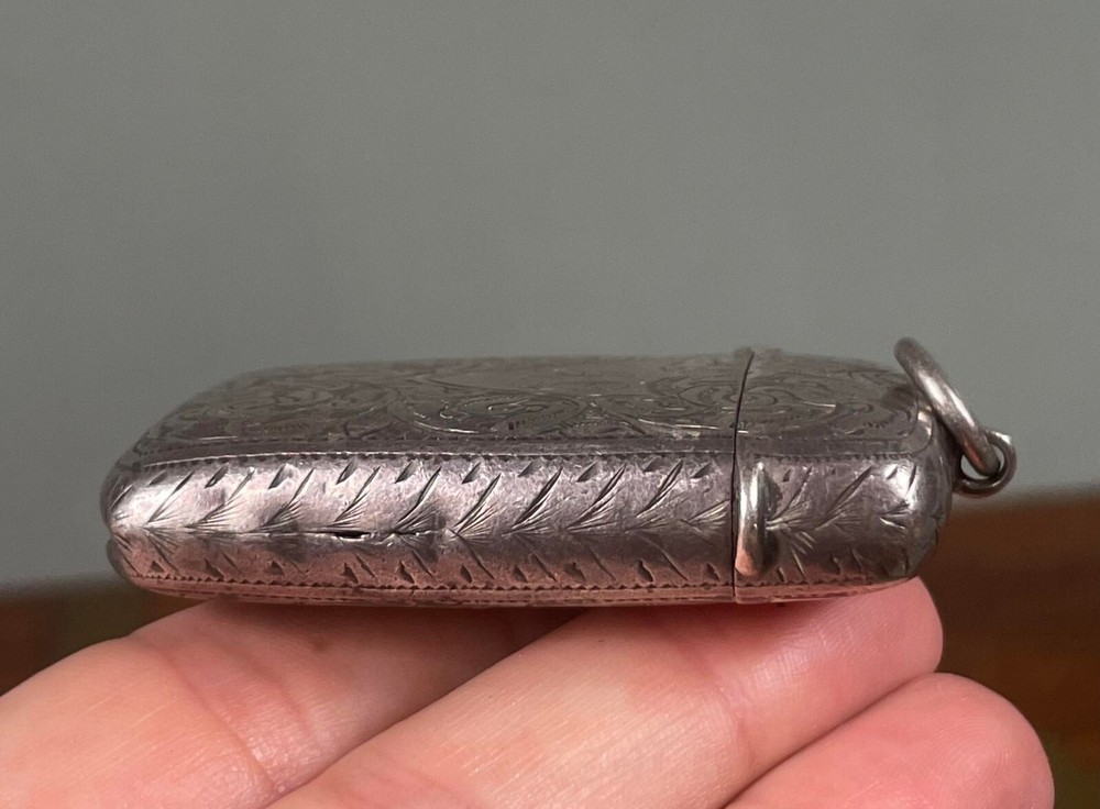 Solid Silver Vesta Box Match Safe William Henry Johnson
