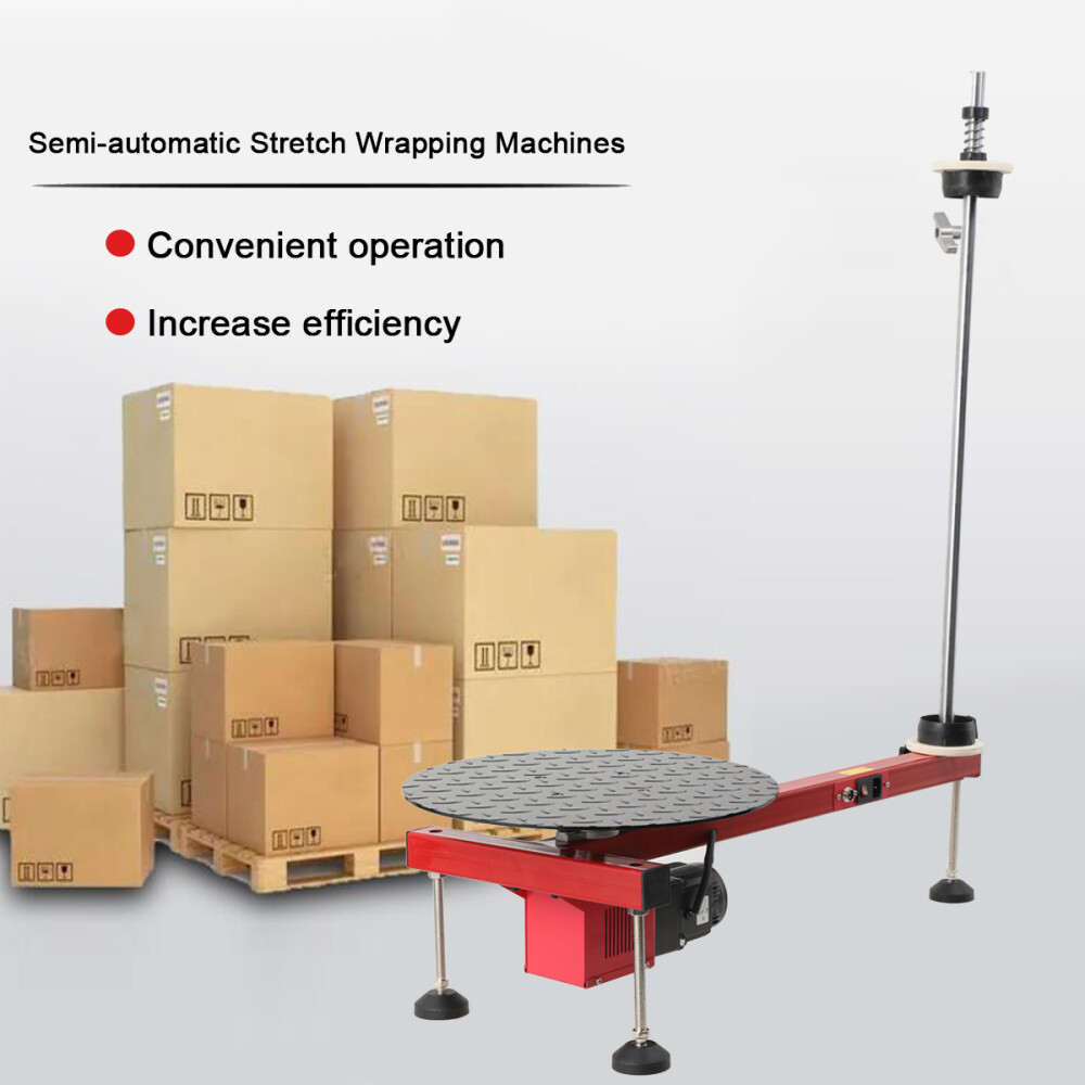 Electric Stretch Flat Film Wrapping Machine Semi-automatic Table Carton Wrapping