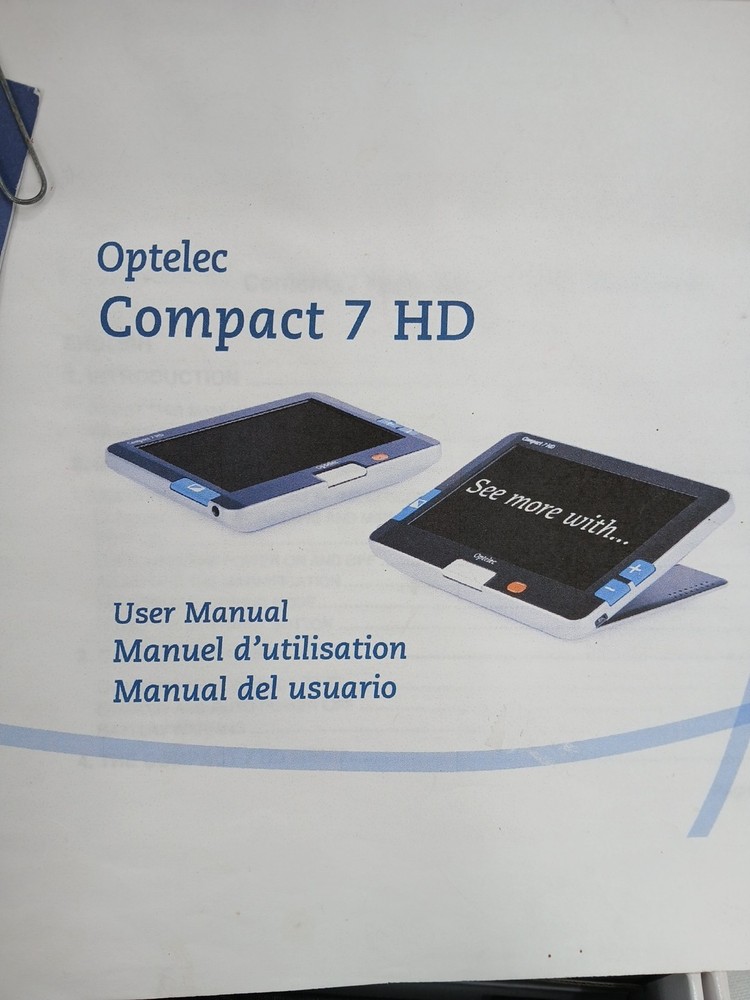 Optelec Compact 7 HD Camera With Charger & Case MAGNIFYING READER READING GIFT