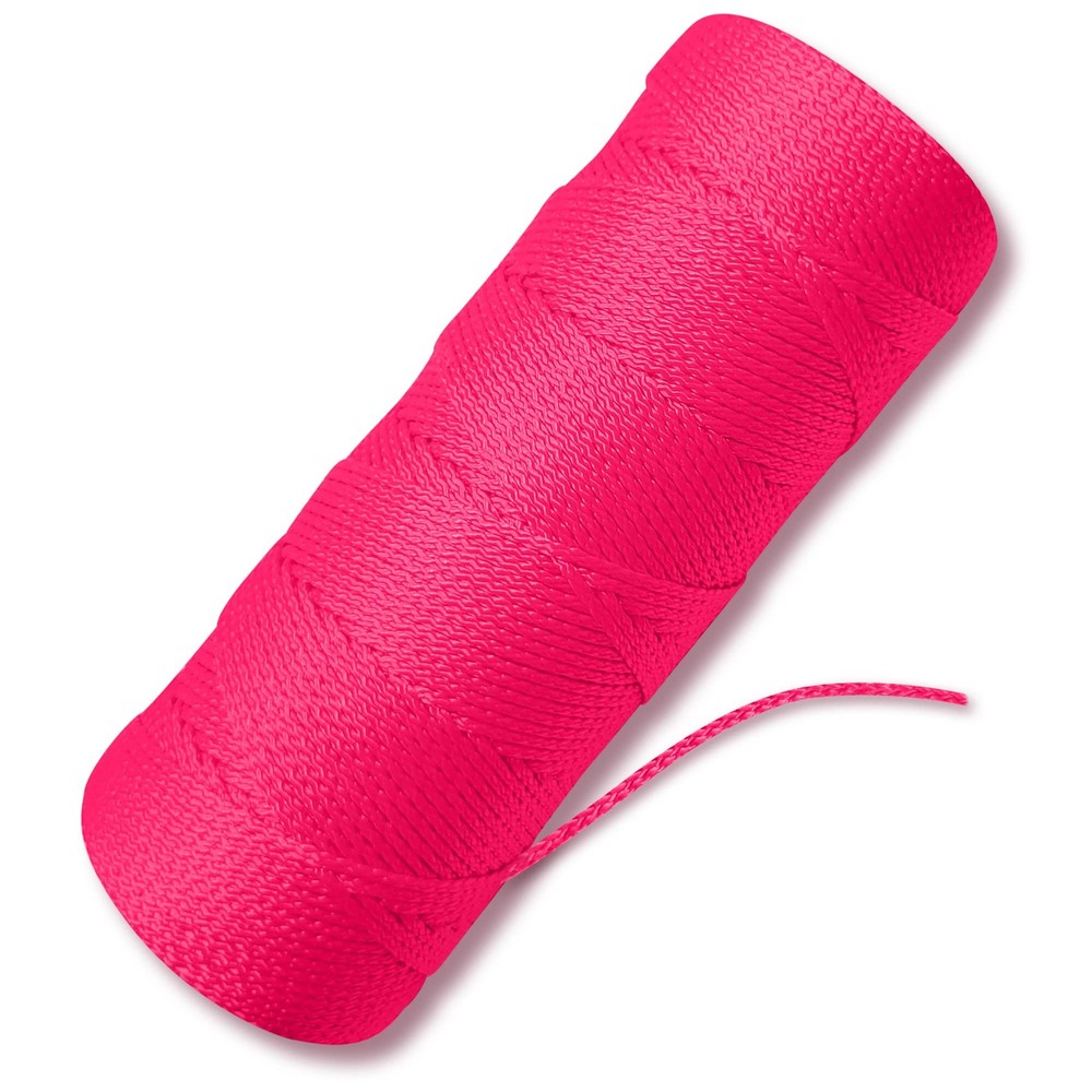 Fluorescent Pink Mason Line String - #18 Braided 250 Ft Roll, Flo