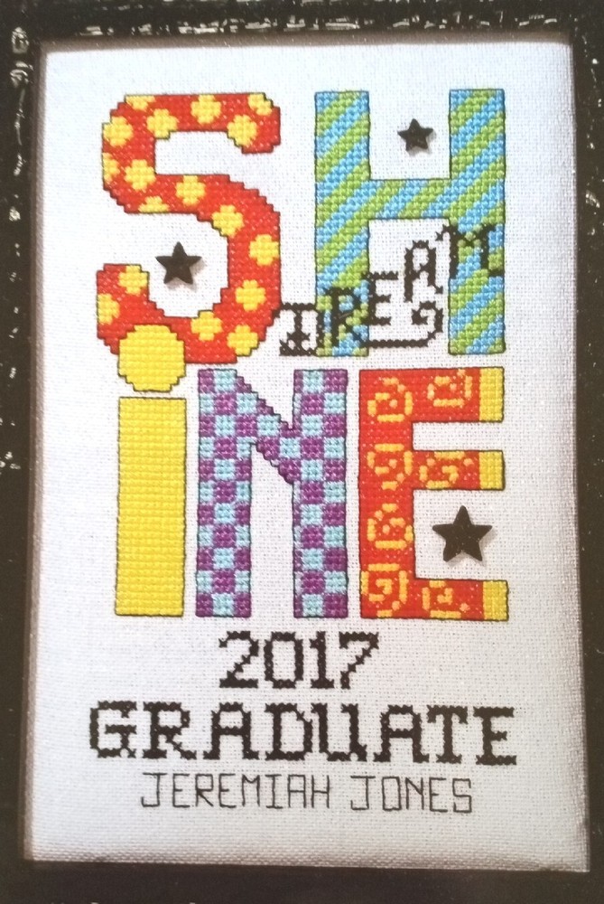Cross Stitch "SHINE GRADUATE" pattern ~ graduation, dream
