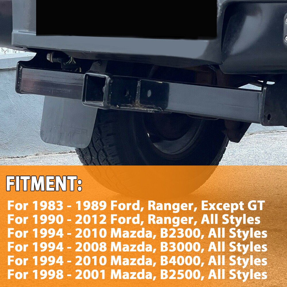 For 1983-2011 Ford Ranger Class 3 Rectangular Trailer Hitch Receiver Towinig 2"