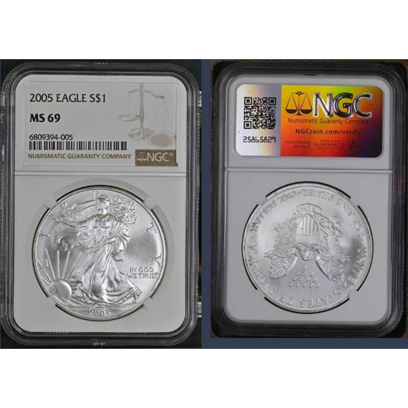 2005 ~ 1oz Silver Eagle ~ NGC MS9