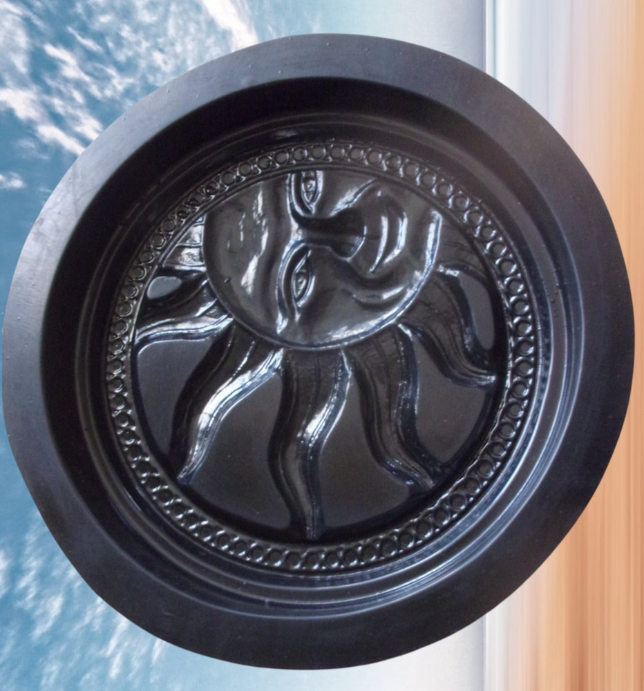 Sun steppingstone mold concrete plaster cement plastic eclipse mould 13" x 2"