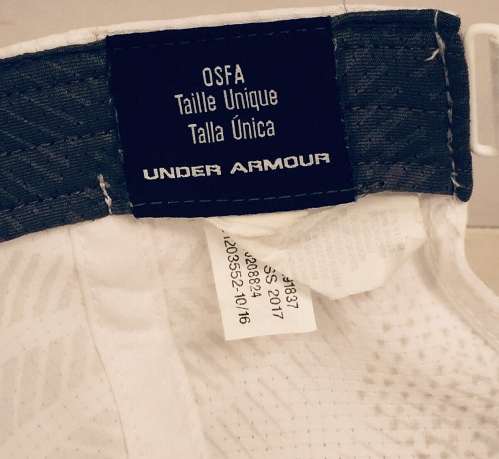 Under Armour White Golf Hat Cap, Adjustable, Cool Switch, Very Clean