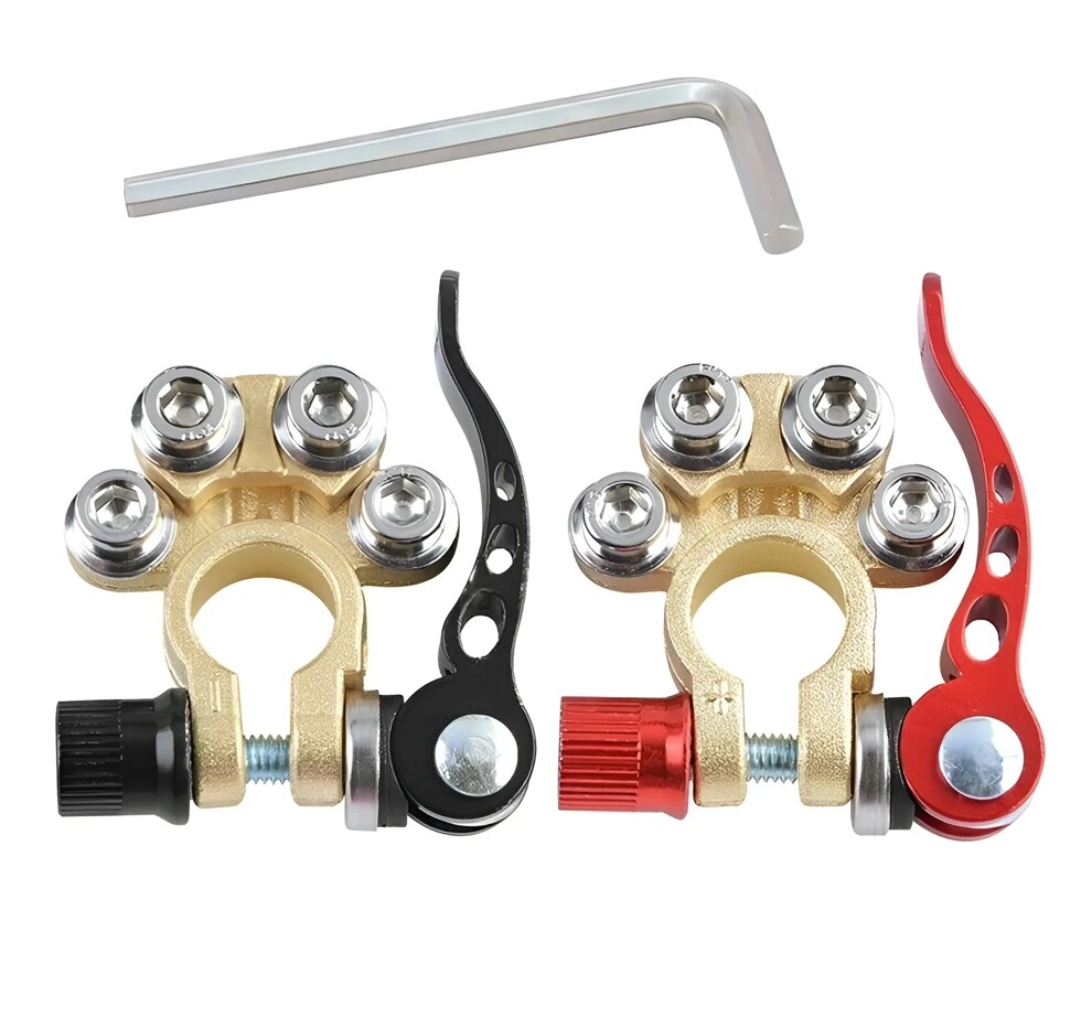 (2Pcs) Car Battery Terminal Connector Clamp Quick Release Adjust Disconnect Tool
