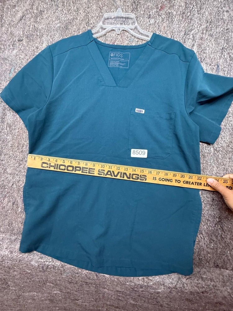 Figs Womens Scrubs Top Technical Green Size L