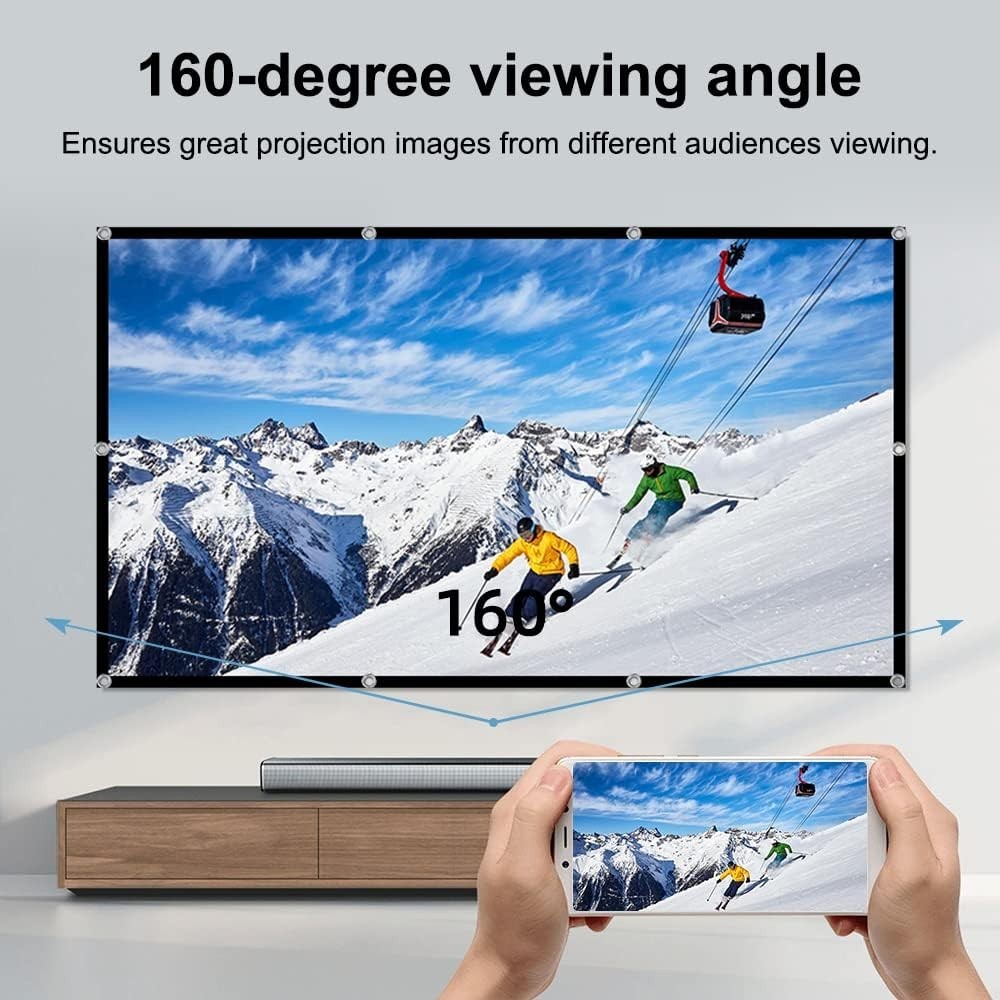 Projector Screen, 4K 16:9 HD Rear Front Projectors Screen Foldable Projection...