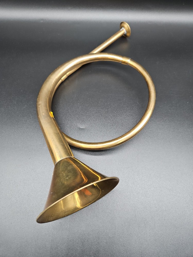 Vintage Decorative Solid Brass Horn India 13"