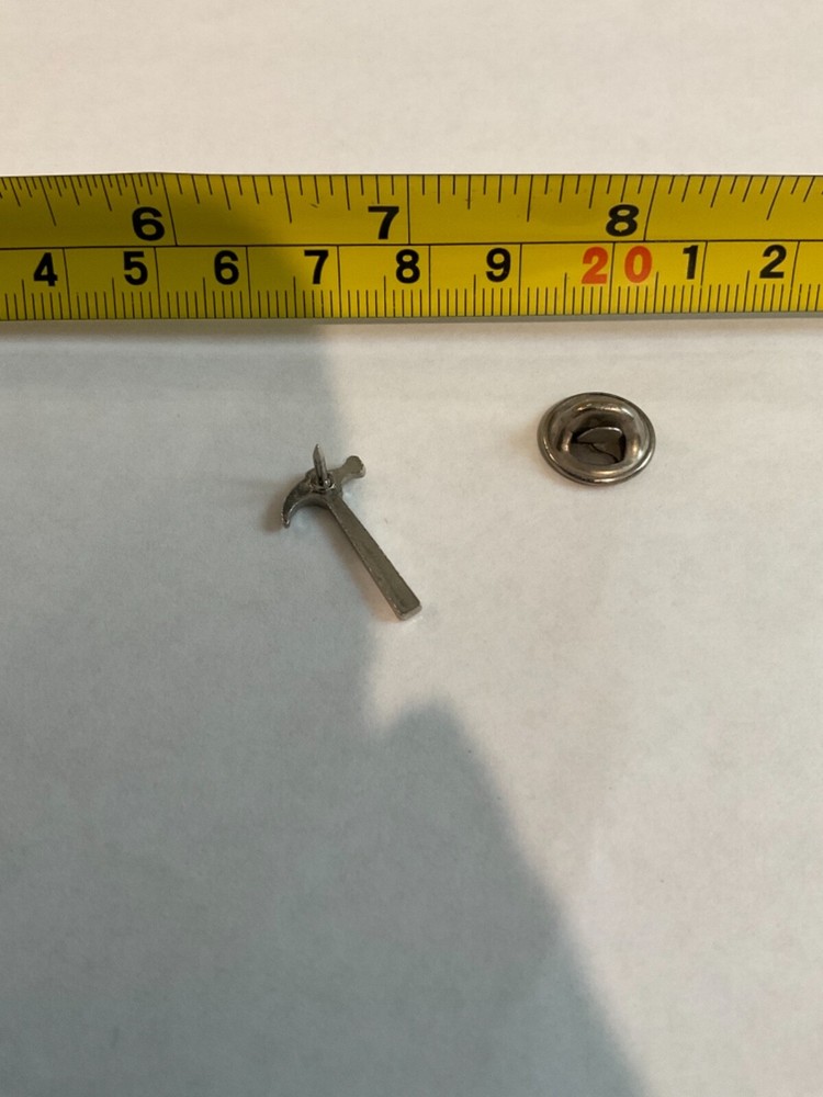 Hammer Lapel Pin Silver Tone