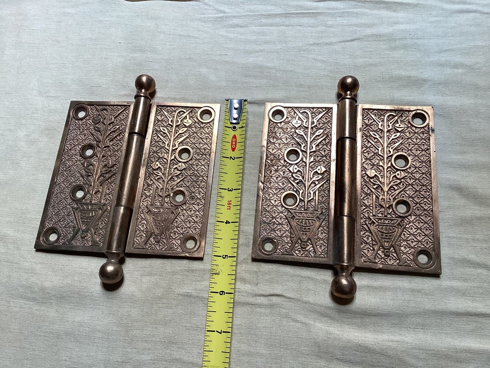 Eastlake Hinges,  Solid Brass. 5” X 5”